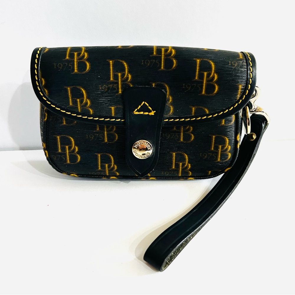 Dooney & Bourke Black and Gold Wristlet